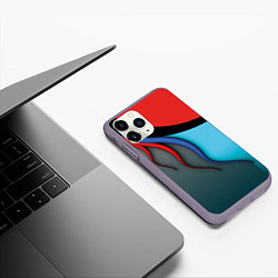 Чехол iPhone 11 Pro матовый Разноцветные ручейки, цвет: 3D-серый — фото 2