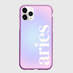 Чехол iPhone 11 Pro матовый Aries pink aura, цвет: 3D-фиолетовый