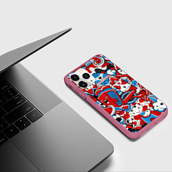 Чехол iPhone 11 Pro матовый Старая добрая Англия, цвет: 3D-малиновый — фото 2