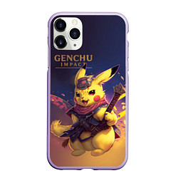 Чехол iPhone 11 Pro матовый Genchu impact, цвет: 3D-светло-сиреневый