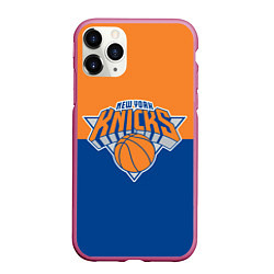 Чехол iPhone 11 Pro матовый Нью-Йорк Никс НБА, цвет: 3D-малиновый