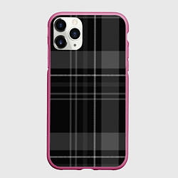 Чехол iPhone 11 Pro матовый Темная клетка, цвет: 3D-малиновый