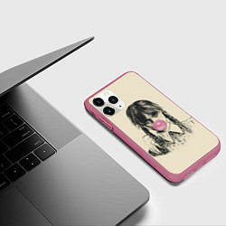 Чехол iPhone 11 Pro матовый Wednesday bubble gum, цвет: 3D-малиновый — фото 2