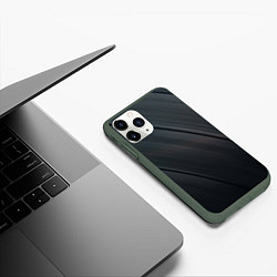 Чехол iPhone 11 Pro матовый Темная виниловая пластинка, цвет: 3D-темно-зеленый — фото 2