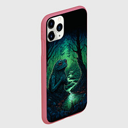 Чехол iPhone 11 Pro матовый Лягушонок Пепе сидит на болоте, цвет: 3D-малиновый — фото 2