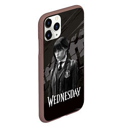 Чехол iPhone 11 Pro матовый Wednesday black and white, цвет: 3D-коричневый — фото 2