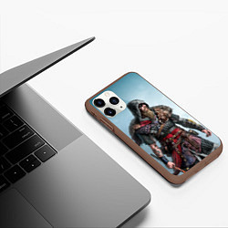 Чехол iPhone 11 Pro матовый Ассасин-викинг, цвет: 3D-коричневый — фото 2