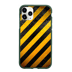 Чехол iPhone 11 Pro матовый Черно-желтая опасность