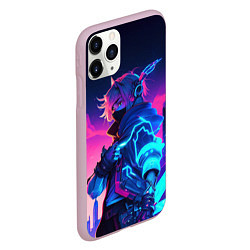 Чехол iPhone 11 Pro матовый Cyber boy Genshin, цвет: 3D-розовый — фото 2