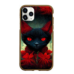 Чехол iPhone 11 Pro матовый Dark cat, цвет: 3D-коричневый