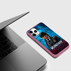 Чехол iPhone 11 Pro матовый Wednesday таинственный лес, цвет: 3D-малиновый — фото 2