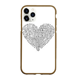 Чехол iPhone 11 Pro матовый Heart neurons