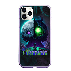 Чехол iPhone 11 Pro матовый Terraria monster, цвет: 3D-светло-сиреневый