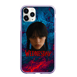 Чехол iPhone 11 Pro матовый Wednesday horror, цвет: 3D-светло-сиреневый