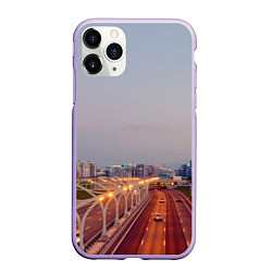 Чехол iPhone 11 Pro матовый Санкт-Петербург: Васильевский остров, цвет: 3D-светло-сиреневый