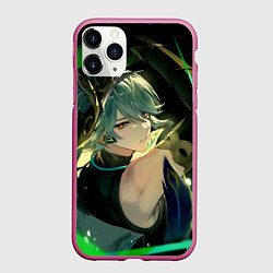 Чехол iPhone 11 Pro матовый Genshin impact - Аль-хайтам, цвет: 3D-малиновый