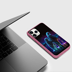 Чехол iPhone 11 Pro матовый Собака друг человека и старик - нейросеть, цвет: 3D-малиновый — фото 2