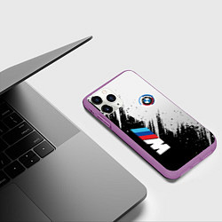 Чехол iPhone 11 Pro матовый BMW - м комплектация, цвет: 3D-фиолетовый — фото 2