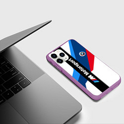 Чехол iPhone 11 Pro матовый Bmw - мотоспорт, цвет: 3D-фиолетовый — фото 2