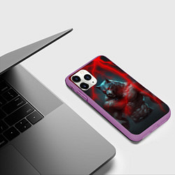 Чехол iPhone 11 Pro матовый Брутальный оборотень, цвет: 3D-фиолетовый — фото 2