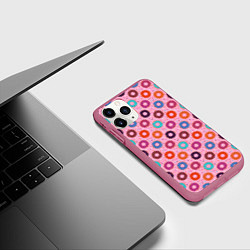 Чехол iPhone 11 Pro матовый Вкусные пончики, цвет: 3D-малиновый — фото 2