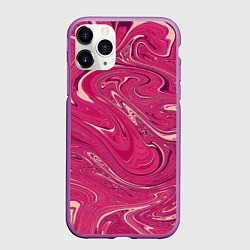 Чехол iPhone 11 Pro матовый Яркая волна, цвет: 3D-фиолетовый