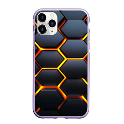 Чехол iPhone 11 Pro матовый Плиты брони, цвет: 3D-светло-сиреневый
