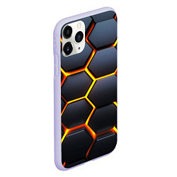 Чехол iPhone 11 Pro матовый Плиты брони, цвет: 3D-светло-сиреневый — фото 2