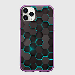 Чехол iPhone 11 Pro матовый Космические грани, цвет: 3D-фиолетовый