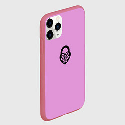 Чехол iPhone 11 Pro матовый Замочек к ключику розовый, цвет: 3D-малиновый — фото 2