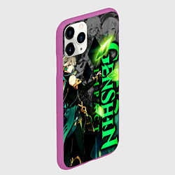 Чехол iPhone 11 Pro матовый Геншин импакт - Аль-Хайтам, цвет: 3D-фиолетовый — фото 2