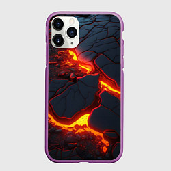 Чехол iPhone 11 Pro матовый Красивая неоновая лава, цвет: 3D-фиолетовый