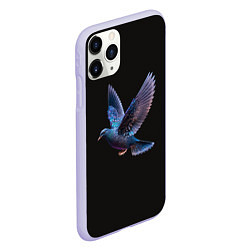 Чехол iPhone 11 Pro матовый Неоновый сизый голубь, цвет: 3D-светло-сиреневый — фото 2