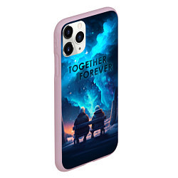 Чехол iPhone 11 Pro матовый Вместе навсегда - вдвоем, цвет: 3D-розовый — фото 2