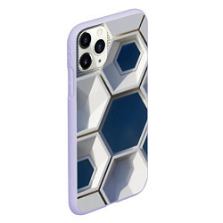 Чехол iPhone 11 Pro матовый Кубический мир, цвет: 3D-светло-сиреневый — фото 2