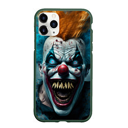 Чехол iPhone 11 Pro матовый Бешенный клоун, цвет: 3D-темно-зеленый