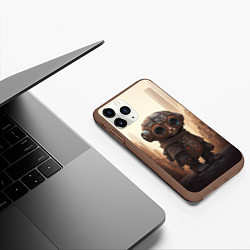 Чехол iPhone 11 Pro матовый Робот зверёк, цвет: 3D-коричневый — фото 2