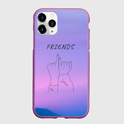 Чехол iPhone 11 Pro матовый Friends - Jimin and Taehyung BTS, цвет: 3D-фиолетовый