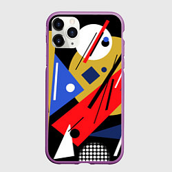Чехол iPhone 11 Pro матовый Абстракция в стиле супрематизм, цвет: 3D-фиолетовый