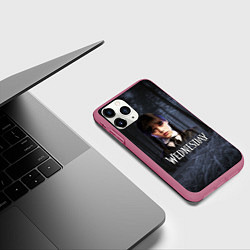 Чехол iPhone 11 Pro матовый Уэнсдэй фото, цвет: 3D-малиновый — фото 2