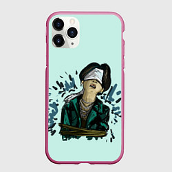 Чехол iPhone 11 Pro матовый Юнги, цвет: 3D-малиновый