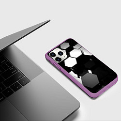 Чехол iPhone 11 Pro матовый Хромированная броня сталь, цвет: 3D-фиолетовый — фото 2