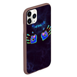 Чехол iPhone 11 Pro матовый Неоновые следы ладоней - дед инсайд, цвет: 3D-коричневый — фото 2