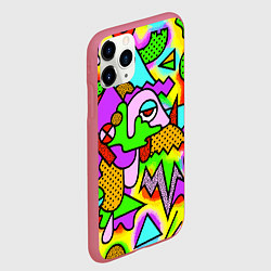 Чехол iPhone 11 Pro матовый Psychedelic acid, цвет: 3D-малиновый — фото 2