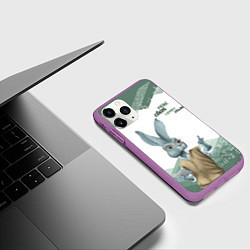 Чехол iPhone 11 Pro матовый Ученье свет, а неученье тьма, цвет: 3D-фиолетовый — фото 2