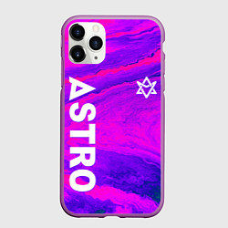 Чехол iPhone 11 Pro матовый Astro neon grunge, цвет: 3D-фиолетовый
