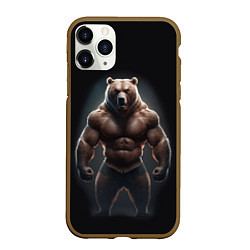 Чехол iPhone 11 Pro матовый Сильный медведь спортсмен