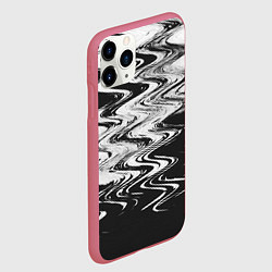 Чехол iPhone 11 Pro матовый Чёрная вода паттерн, цвет: 3D-малиновый — фото 2