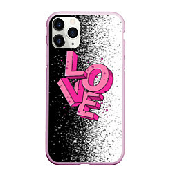 Чехол iPhone 11 Pro матовый Love - розовый