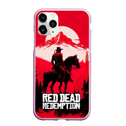 Чехол iPhone 11 Pro матовый Red Dead Redemption, mountain